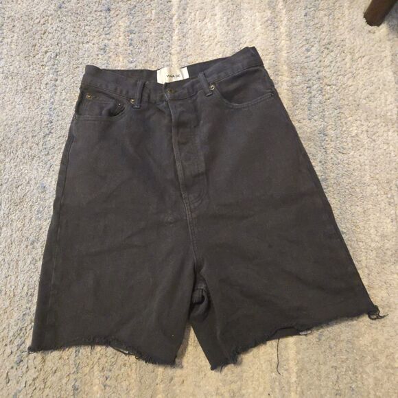 Vuja De Men's Mad In Japan Denim Cut Out  Jeans Shorts (30 Waist) Black - Picture 1 of 7